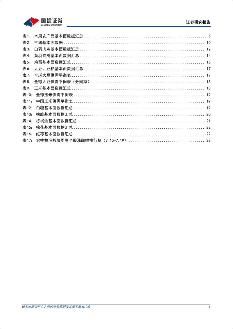 《农产品研究跟踪系列报告(118)：生猪价格稳步抬升，关注雨季非瘟扰动-240721-国信证券-26页》 - 第4页预览图