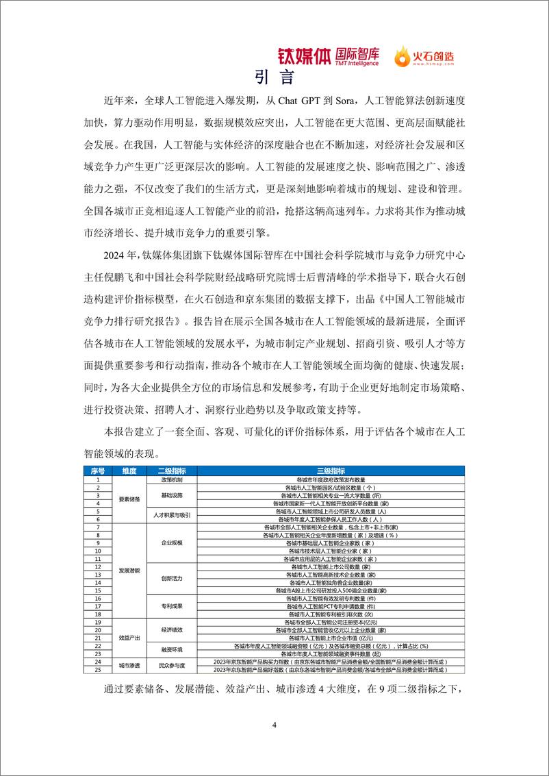 《2024中国人工智能城市竞争力排行研究报告-钛媒体-26页》 - 第4页预览图