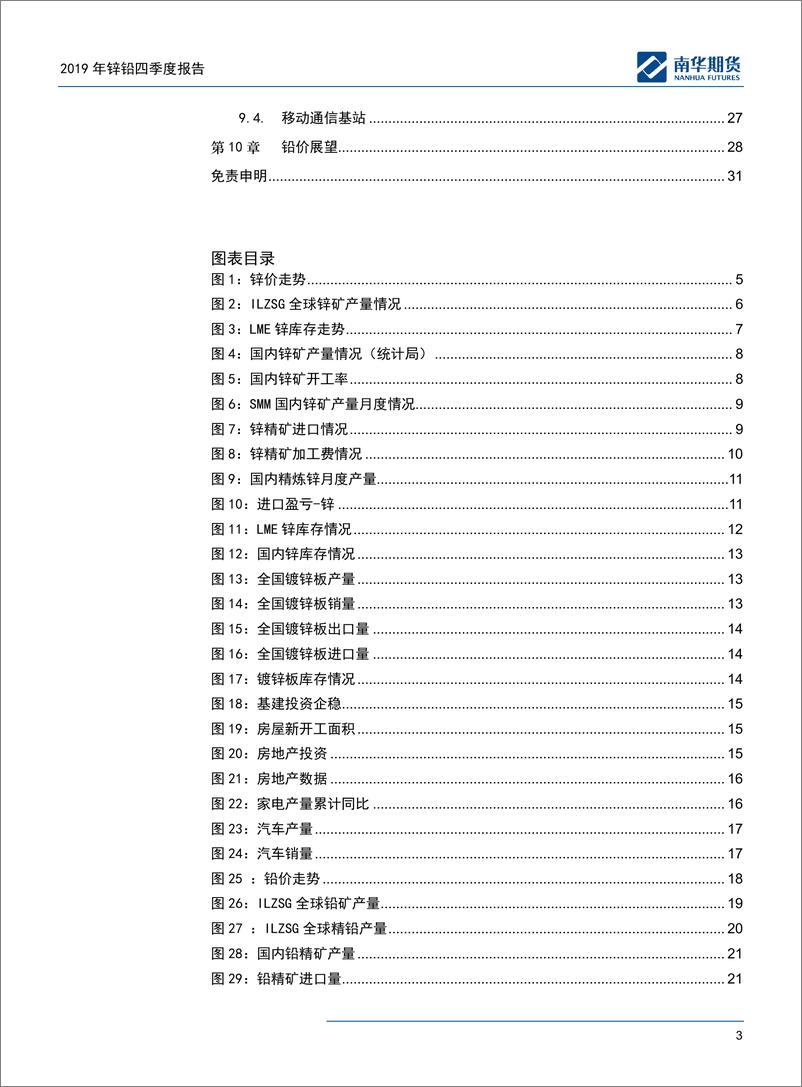 《锌铅2019年四季度报告：难言乐观-20190930-南华期货-31页》 - 第4页预览图