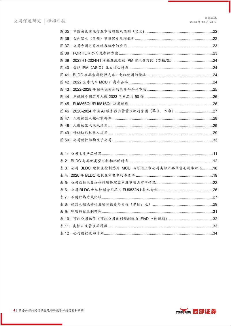 《峰岹科技(688279)首次覆盖：高性能“自研内核”电机MCU领导者，登岧嶤之“小巨人”-241224-西部证券-36页》 - 第4页预览图