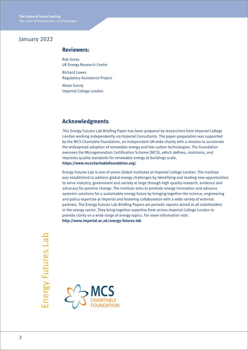 《家庭供暖的未来-热泵和氢气的作用报告（英文版）-能源期货实验室》 - 第2页预览图