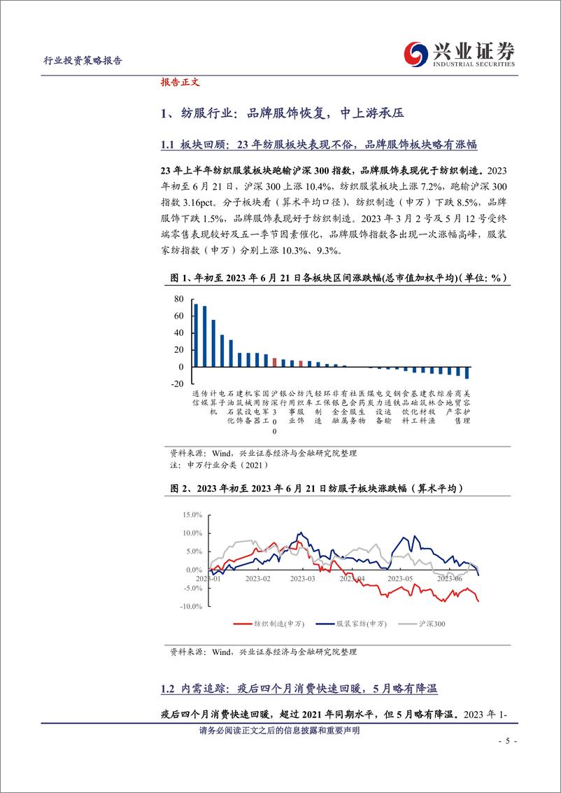 《纺织服装行业2023年中期投资策略：纺服消费仍处恢复期，制造拐点将近-20230627-兴业证券-42页》 - 第6页预览图