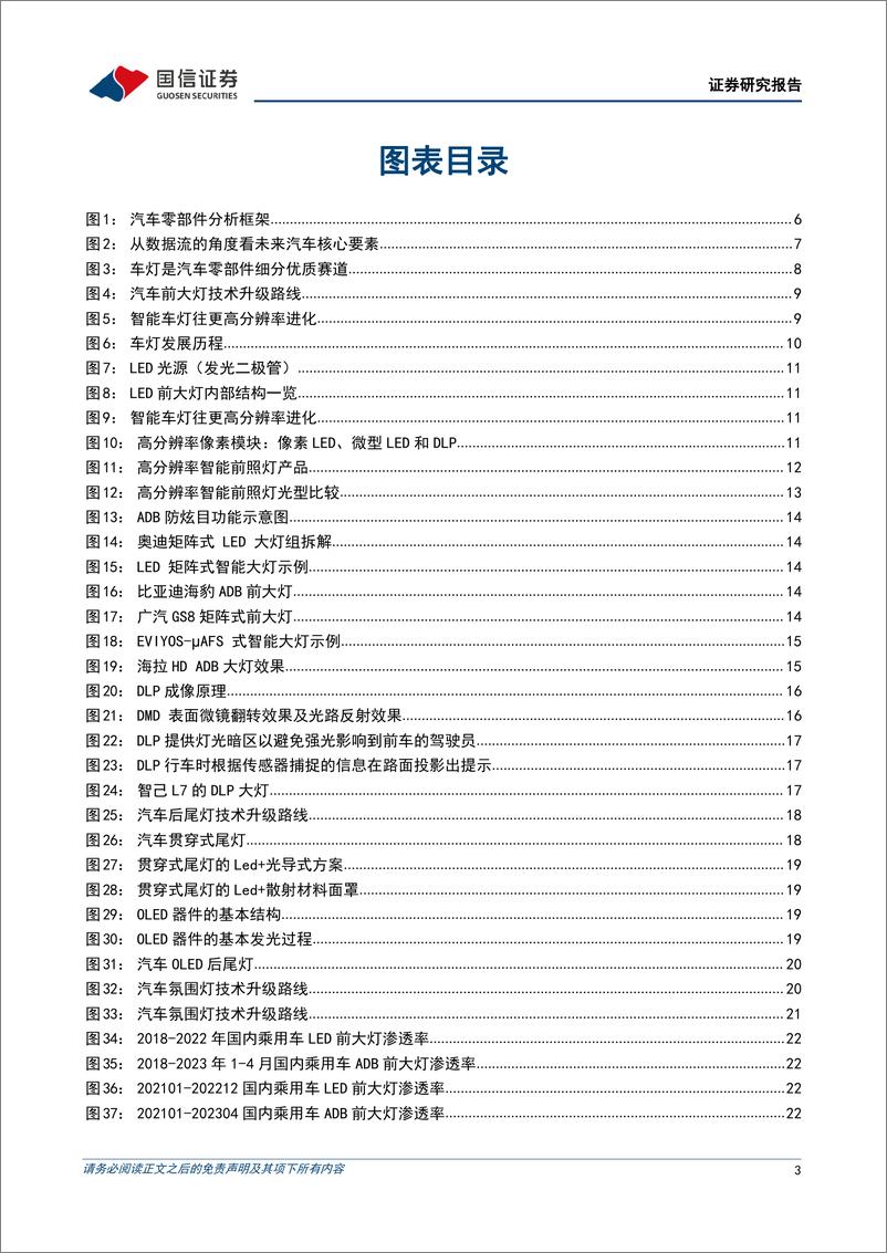 《车灯行业跟踪专题之五：车灯行业技术趋势、市场空间及竞争格局-20230605-国信证券-49页》 - 第4页预览图