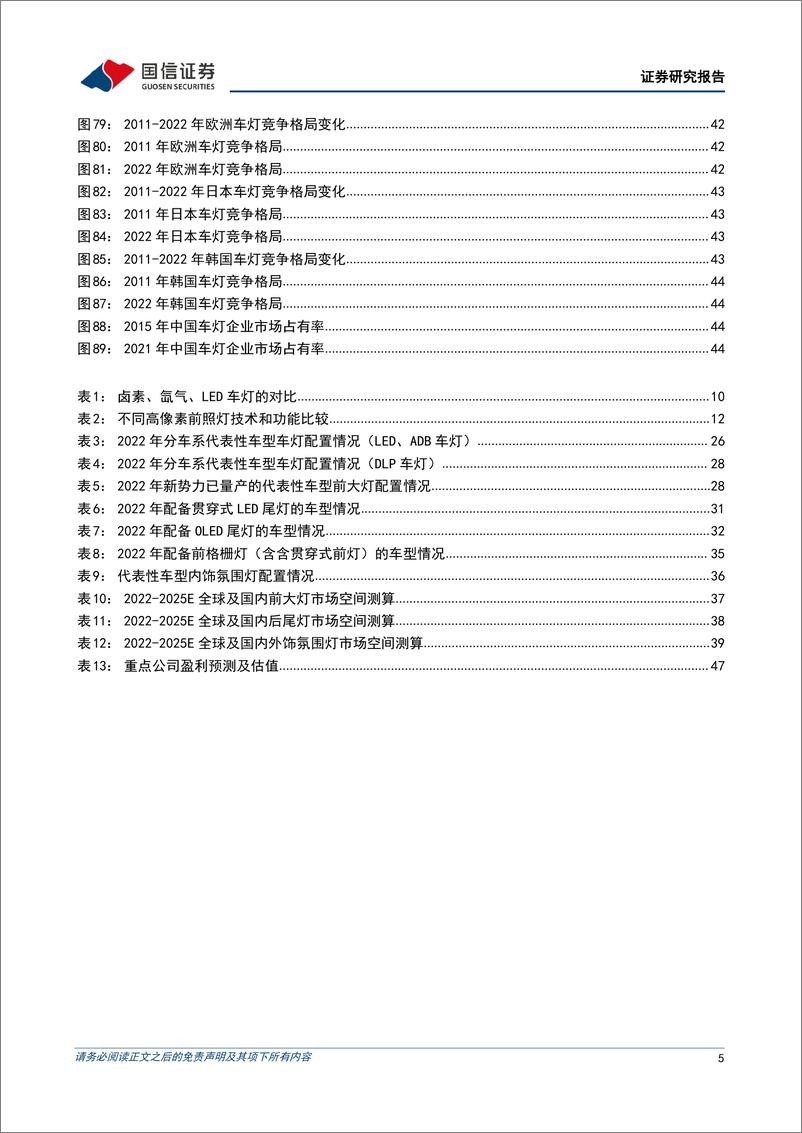 《车灯行业跟踪专题之五：车灯行业技术趋势、市场空间及竞争格局-20230605-国信证券-49页》 - 第6页预览图