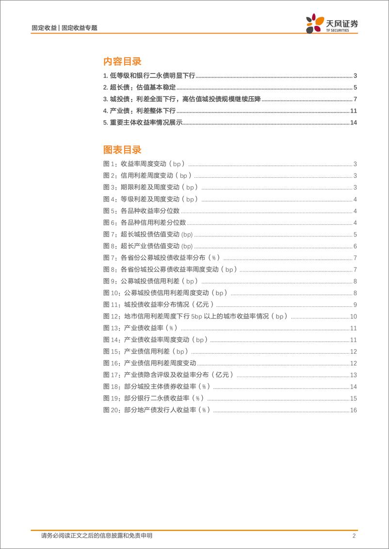 《信用债市场跟踪：超长信用债估值基本稳定-240707-天风证券-17页》 - 第2页预览图