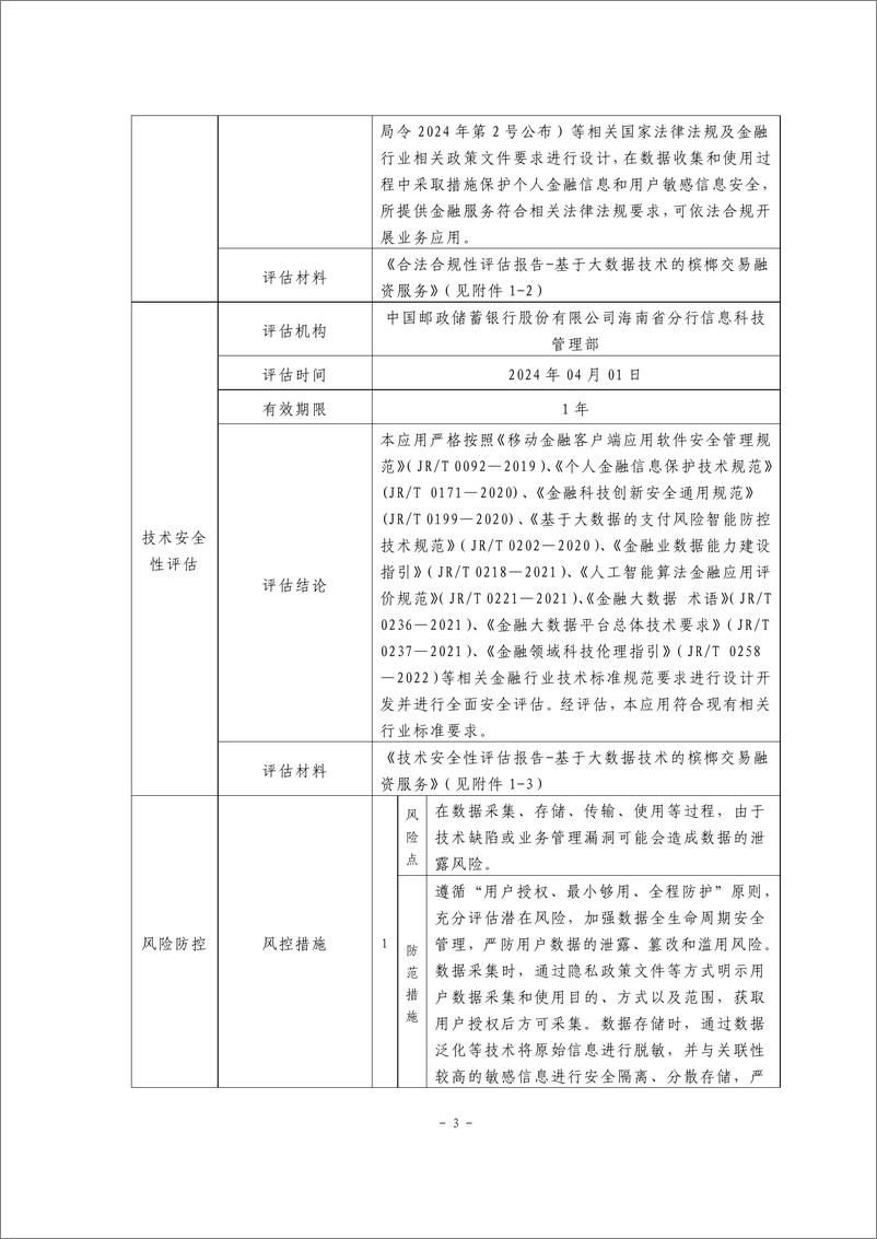 《金融科技创新应用声明书_基于大数据技术的槟榔交易融资服务》 - 第3页预览图