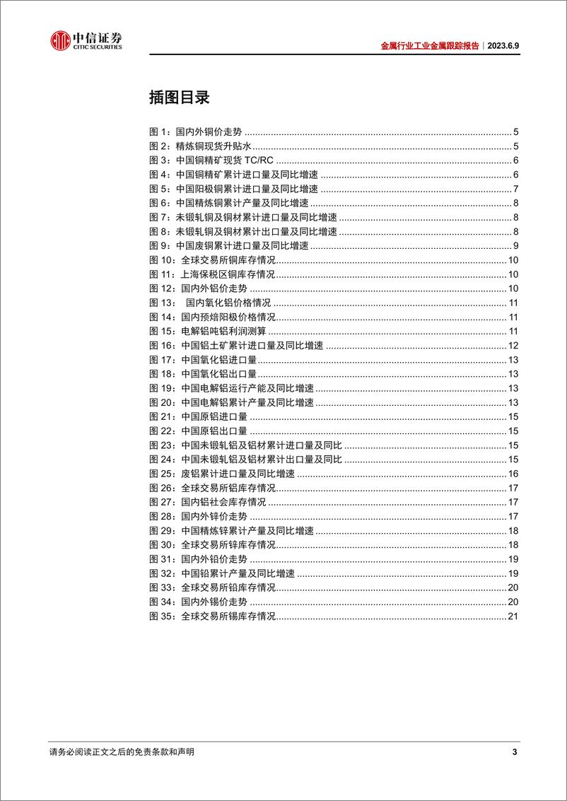 《金属行业工业金属跟踪报告：基本面以及宏观压制延续，价格压力仍存-20230609-中信证券-25页》 - 第4页预览图