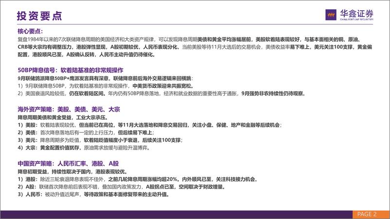 《策略深度报告：从分化、收敛到共振中美货币宽松周期的大类资产策略-241016-华鑫证券-89页》 - 第2页预览图