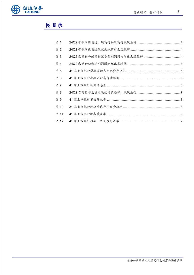 《银行业2024年半年报业绩综述：归母净利润继续上升，资产质量整体稳定-240919-海通证券-10页》 - 第3页预览图