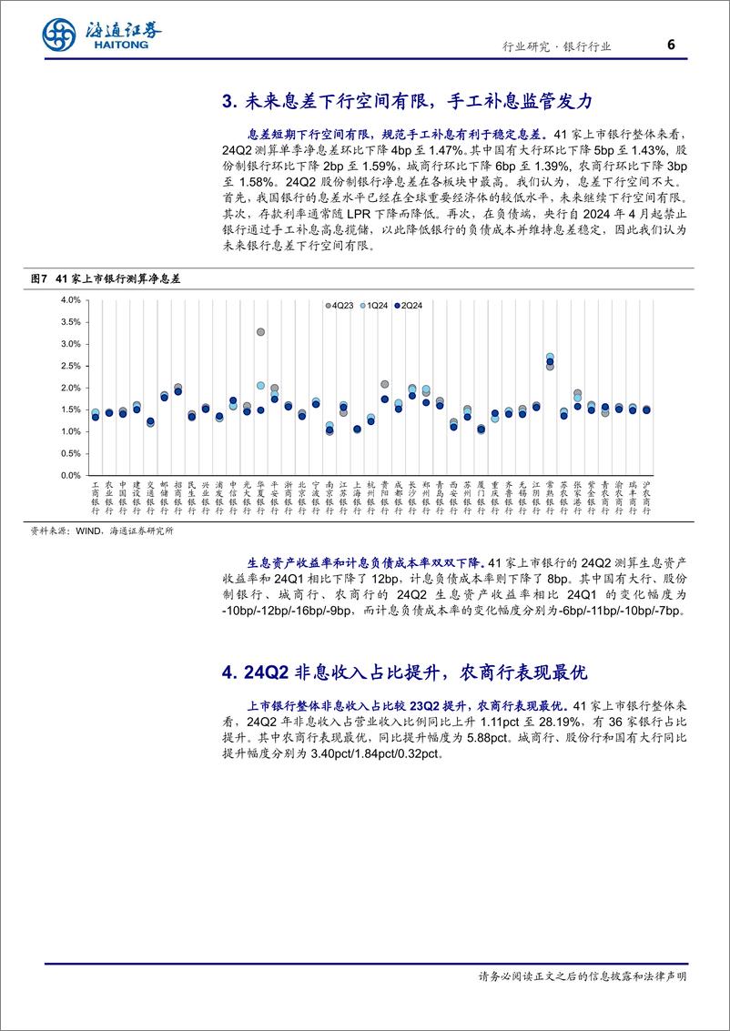 《银行业2024年半年报业绩综述：归母净利润继续上升，资产质量整体稳定-240919-海通证券-10页》 - 第6页预览图