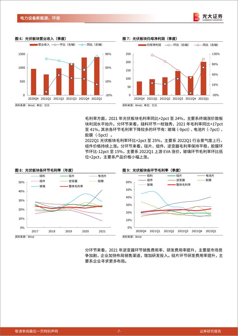 《光伏、风电行业2021年报及2022年一季报综述：产业链利润向上游集中，需求环比改善-20220509-光大证券-26页》 - 第8页预览图