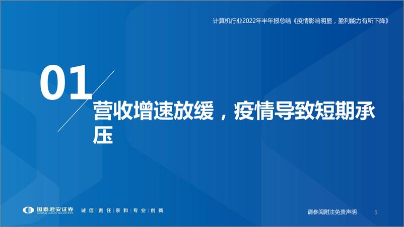 《计算机行业2022年半年报总结：疫情影响明显，盈利能力有所下降-20220908-国泰君安-33页》 - 第6页预览图