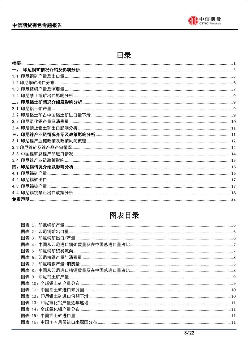 《有色金属专题报告：印尼禁矿对有色金属影响分析-20220604-中信期货-22页》 - 第4页预览图