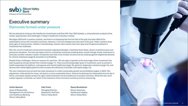 《硅谷银行-医疗保健投资和退出（英）-2023-29页》 - 第3页预览图