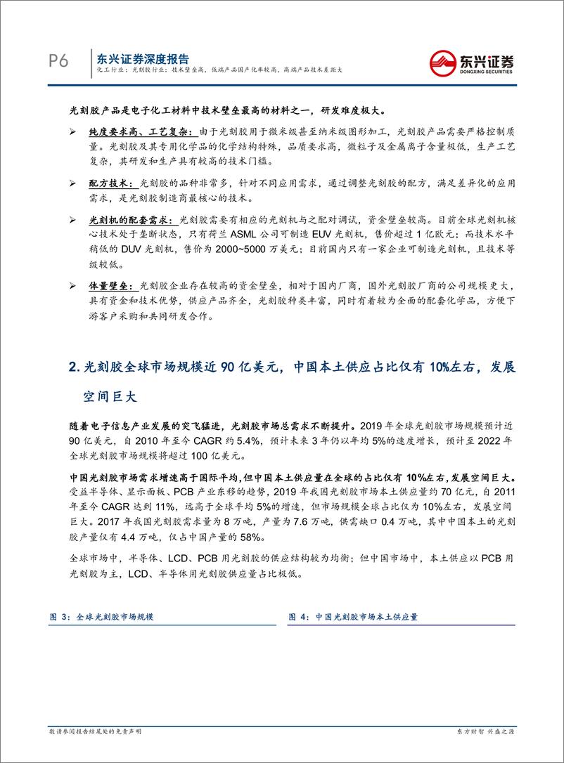 《化工行业电子化工材料（ECM，电子产业的“生长激素”）进口替代实质性突破系列专题报告之二：光刻胶行业，技术壁垒高，低端产品国产化率较高，高端产品技术差距大-20200116-东兴证券-16页》 - 第7页预览图