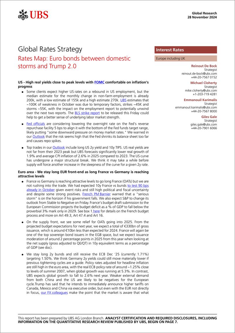 《UBS Fixed Income-Global Rates Strategy _Rates Map Euro bonds between domesti...-111869366》 - 第1页预览图