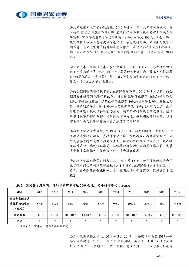 《批发零售行业消费复苏专题报告：消费成增长基石，政策力挺复苏可期-20190324-国泰君安-12页》 - 第8页预览图