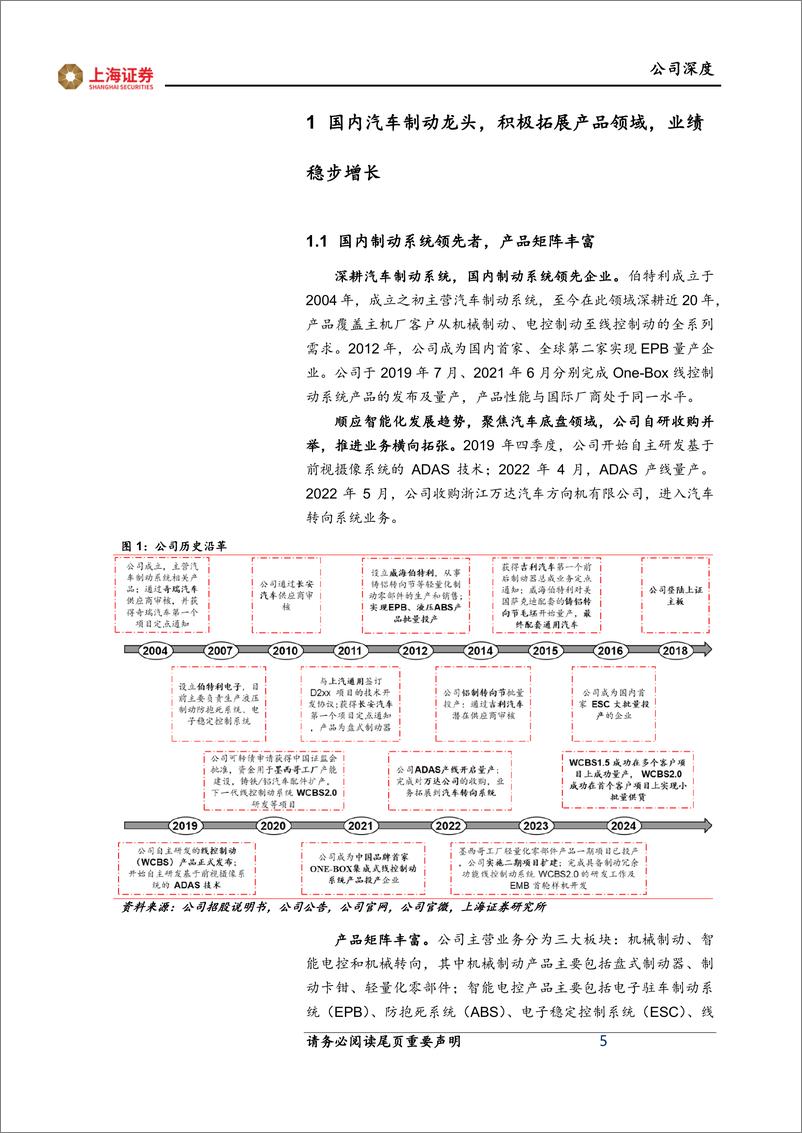 《伯特利(603596)汽车制动国内龙头，聚焦底盘推进多业务协同-250220-上海证券-28页》 - 第5页预览图