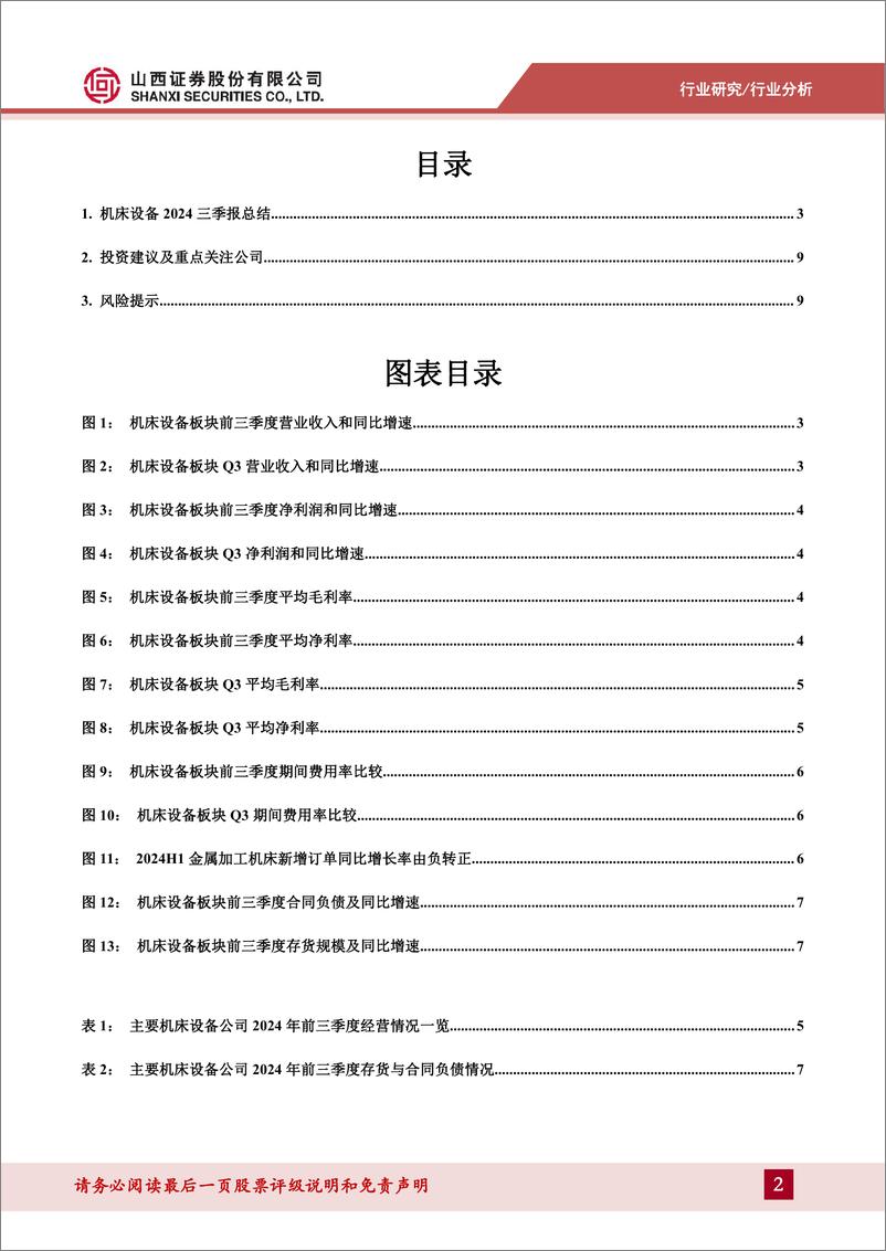 《机床设备行业2024三季报总结：营收回归正增长，Q3呈现恢复向好态势-241118-山西证券-11页》 - 第2页预览图