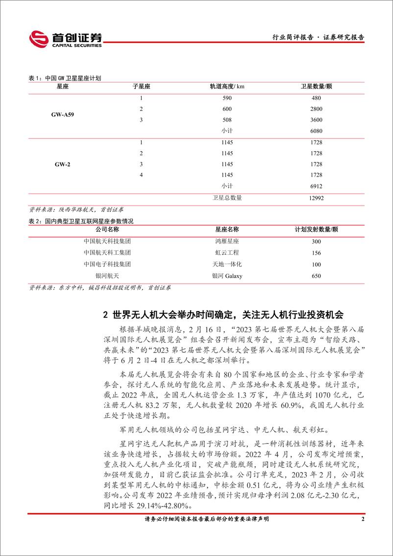 《国防军工行业简评报告：欧盟决定自建宽带卫星互联网，世界无人机大会举办时间确定-20230219-首创证券-19页》 - 第4页预览图