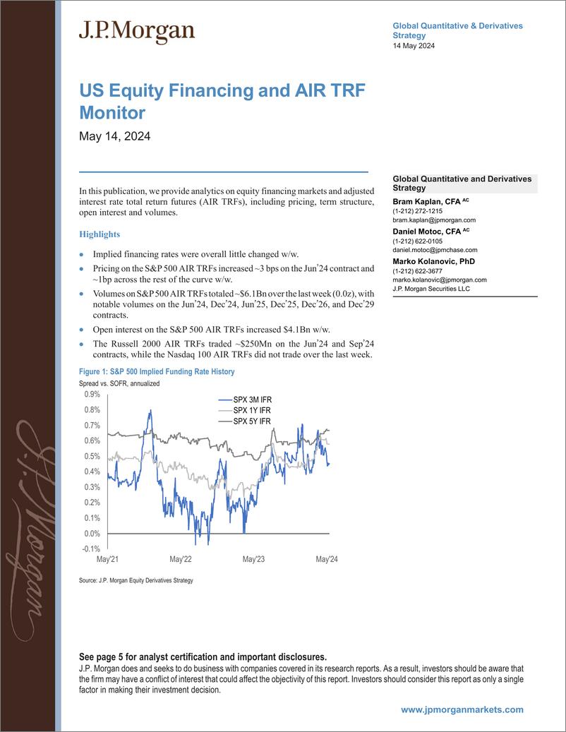 《JPMorgan-US Equity Financing and AIR TRF Monitor May 14, 2024-108227747》 - 第1页预览图