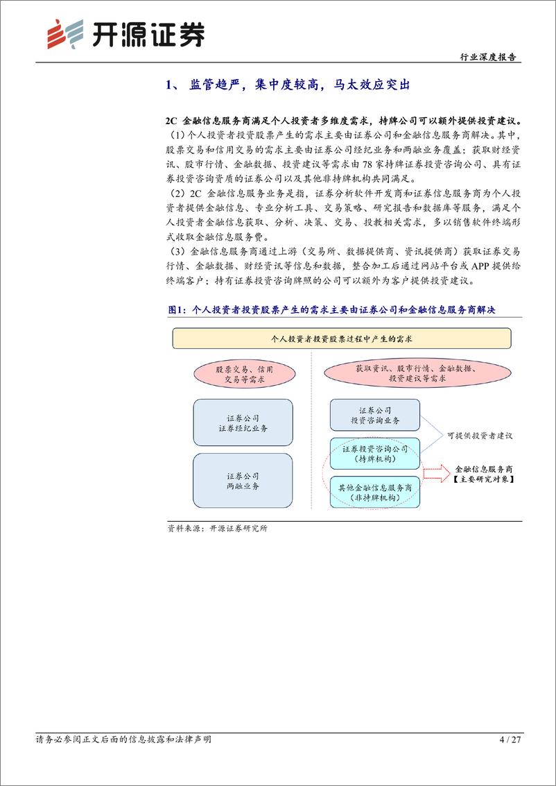 《非银金融行业2C金融信息服务商行业深度报告：行业马太效应明显，高beta弹性特征突出-240621-开源证券-27页》 - 第4页预览图