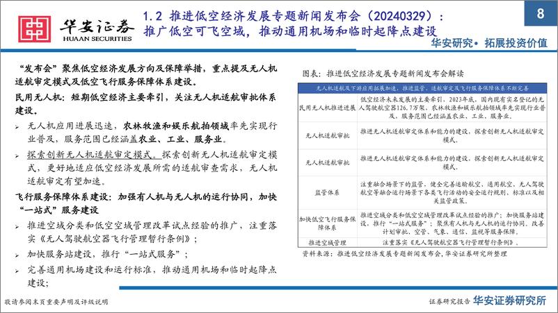 《华安证券-低空经济系列报告二：低空政策密集出台，把握基建＋运营两大方向》 - 第8页预览图