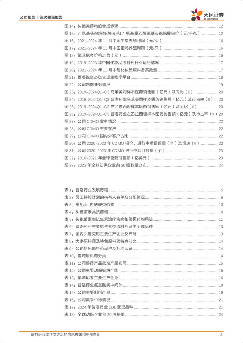 《普洛药业(000739)综合性原料药龙头，CDMO业务已形成漏斗形状态-241218-天风证券-29页》 - 第3页预览图