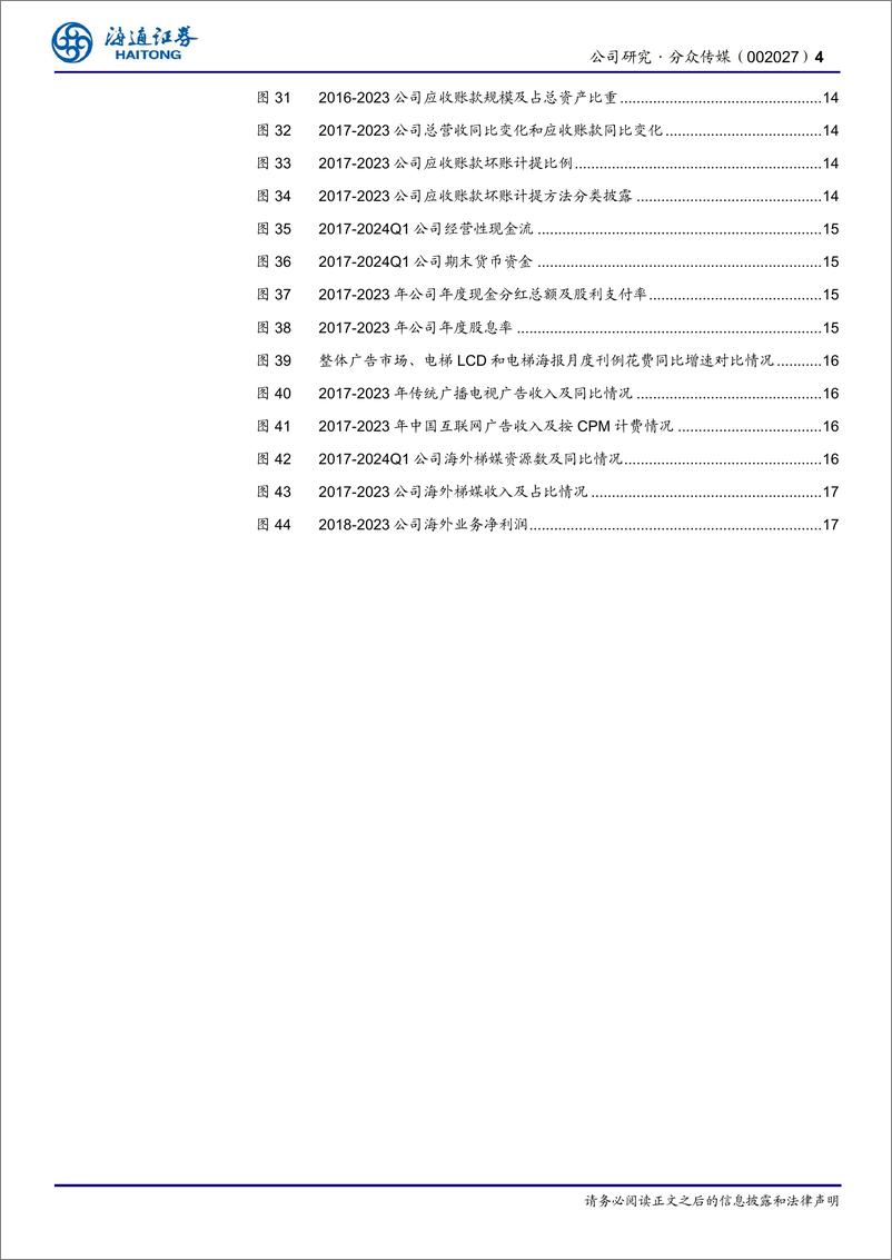 《分众传媒(002027)公司研究报告：梯媒广告龙头业绩具备韧性和弹性，科技赋能持续增能提效-240721-海通证券-20页》 - 第4页预览图