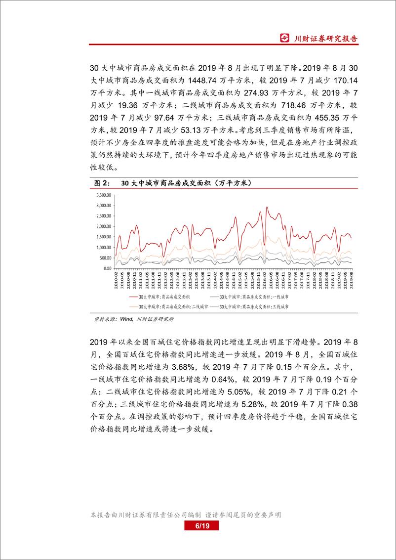 《房地产行业2019年四季度策略：销售拿地分化加大，大型房企优势凸显-20190930-川财证券-19页》 - 第7页预览图