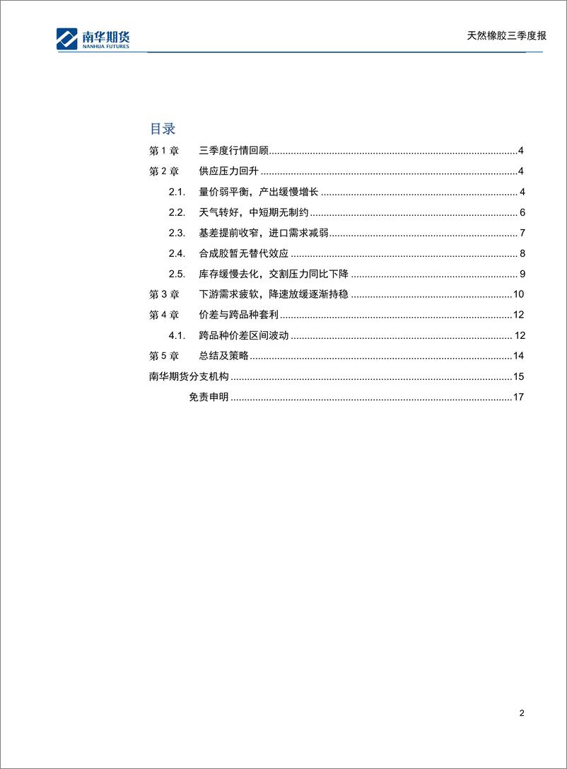 《天然橡胶三季度报告：底部渐实，牛熊转换仍需天时-20190930-南华期货-17页》 - 第3页预览图