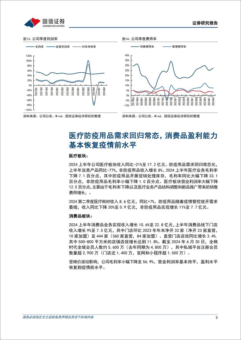 《稳健医疗(300888)第二季度收入增速转正，消费品业务表现亮眼-240831-国信证券-10页》 - 第5页预览图