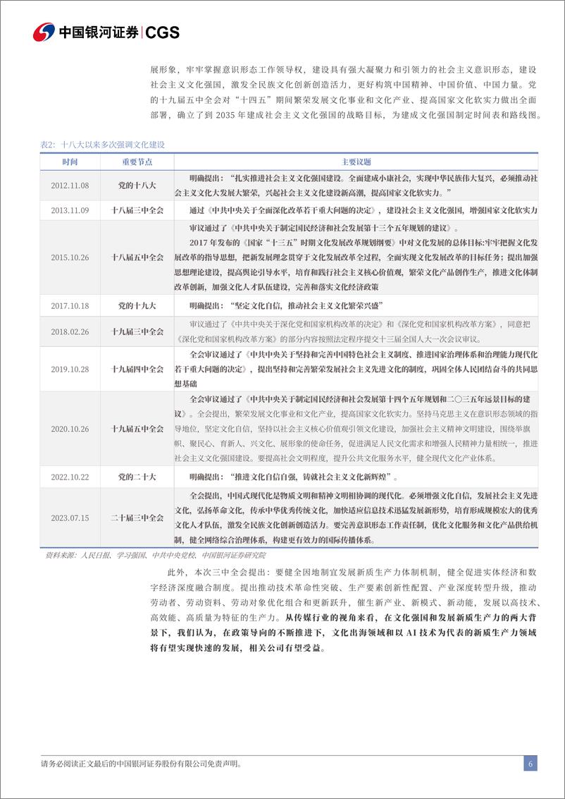 二十届三中全会《决定》传媒行业解读：乘振兴之势，扬文化之帆-240722-银河证券-26页 - 第6页预览图