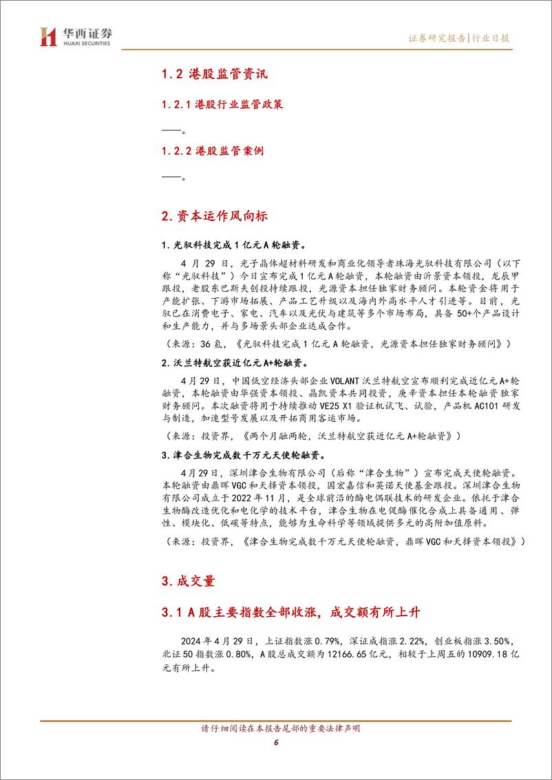 《华西中小价值团队：20240429监管资讯和市场综述，市场情绪火热，A股放量大涨-240429-华西证券-13页》 - 第6页预览图