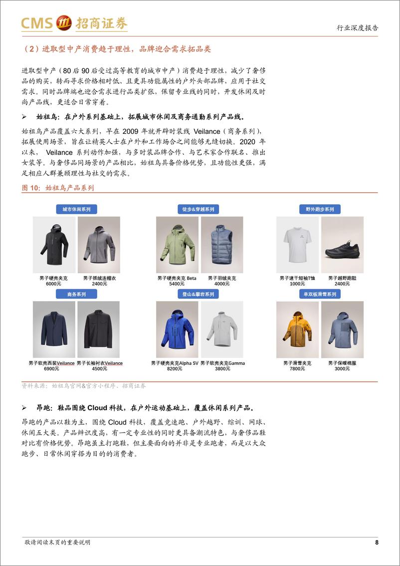 《轻工纺服行业户外服饰深度报告(一)：需求高景气，户外服饰品牌百花齐放-241018-招商证券-19页》 - 第8页预览图