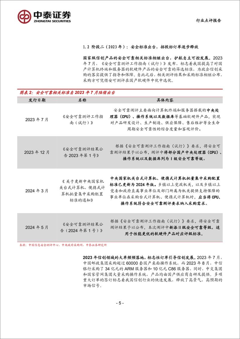 《计算机行业-科技：党政信创重启，自主可控步入深水区-240901-中泰证券-17页》 - 第5页预览图