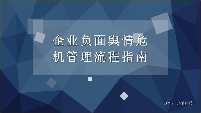 《企业负面舆情危机管理流程方案指南》 - 第1页预览图