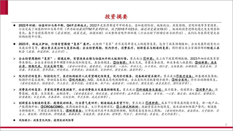 《2023年医药生物行业投资策略：“复苏”演绎下的新起点-20221225-中泰证券-66页》 - 第3页预览图