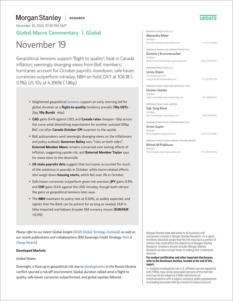 《Morgan Stanley Fixed-Global Macro Commentary November 19-111688505》 - 第1页预览图