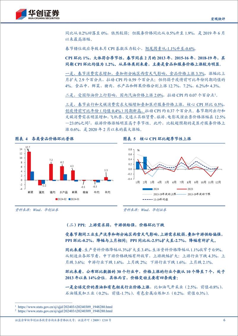 《【宏观快评】2月通胀数据点评：如何评估物价回升的持续性？-240310-华创证券-11页》 - 第6页预览图