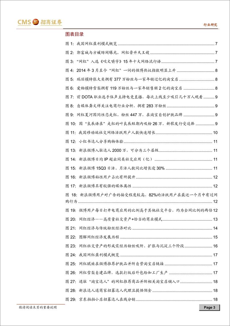 《招商证行业研网红经济专题研究报告从草根到明星＋网红经济崛起（推荐）》 - 第3页预览图