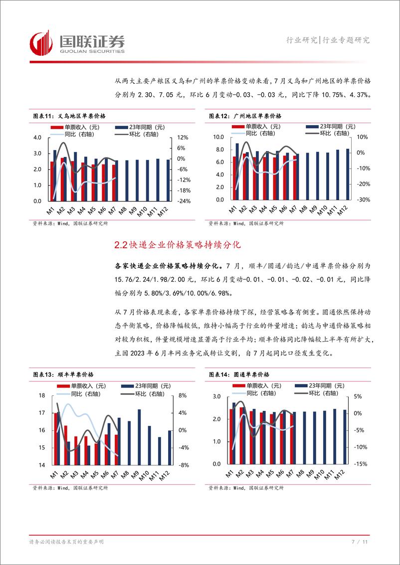 《快递行业7月数据解读：件量重回高增，淡季价格有所承压-240825国联证券-12页》 - 第8页预览图