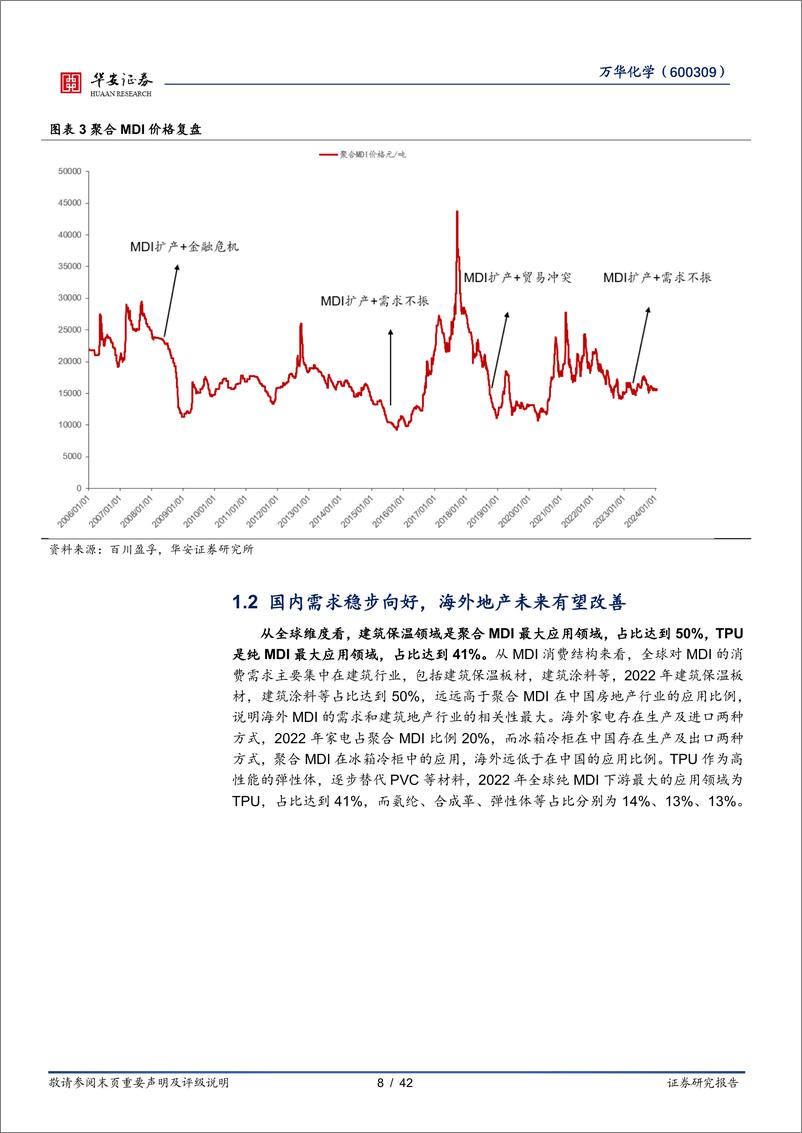 《万华化学(600309)系列深度二：全面拆分未来3年国内MDI需求-240716-华安证券-42页》 - 第8页预览图