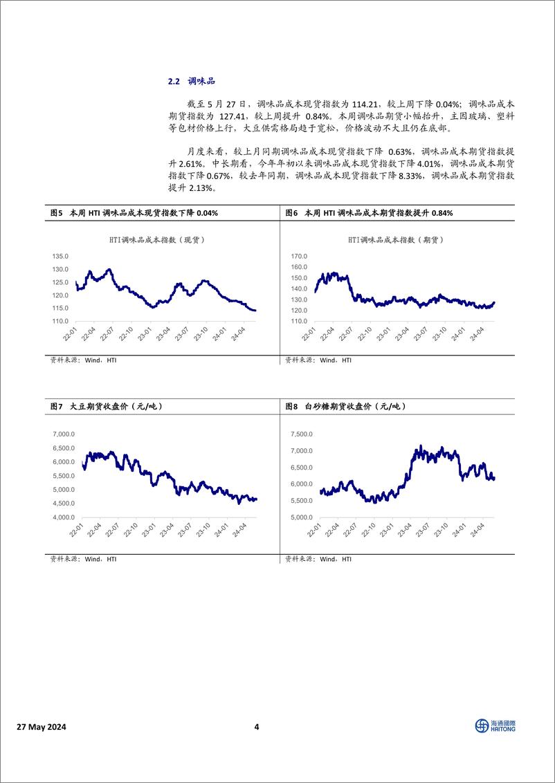 《中国必需消费行业消费品成本指数跟踪：玻璃、塑料期货环比走强，小麦期货月涨幅超12%25-240527-海通国际-16页》 - 第4页预览图