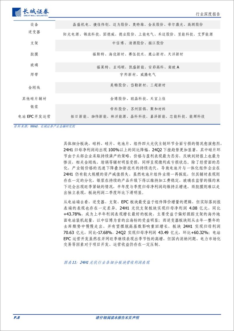 《电力设备及新能源行业24年光伏中报总结：漫漫长夜，曙光初现-240921-长城证券-32页》 - 第8页预览图