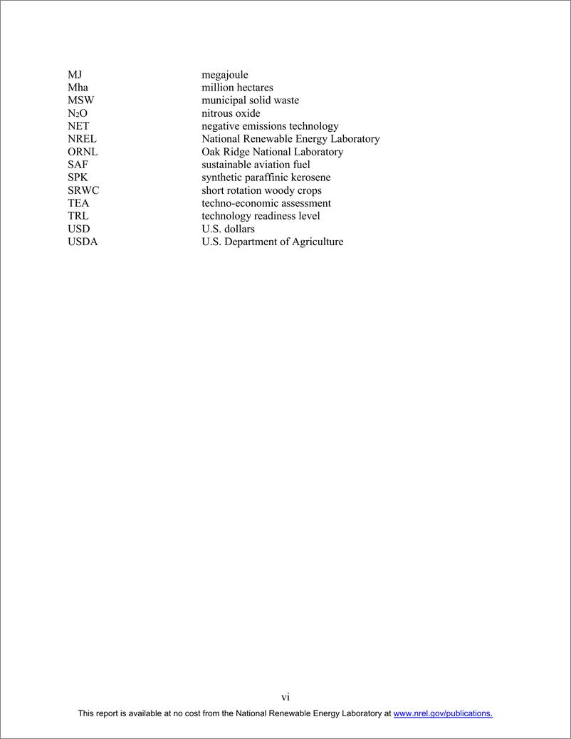 《NREL_生物燃料和生物质原料在2050年美国经济脱碳中的作用报告_英文版_》 - 第7页预览图