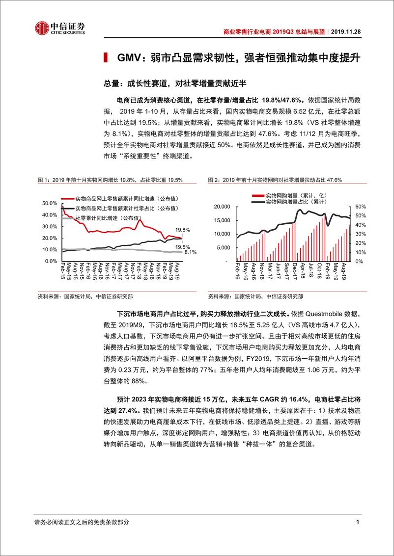 《商业零售行业电商2019Q3总结与展望：成长赛道，聚焦龙头-20191128-中信证券-19页》 - 第5页预览图