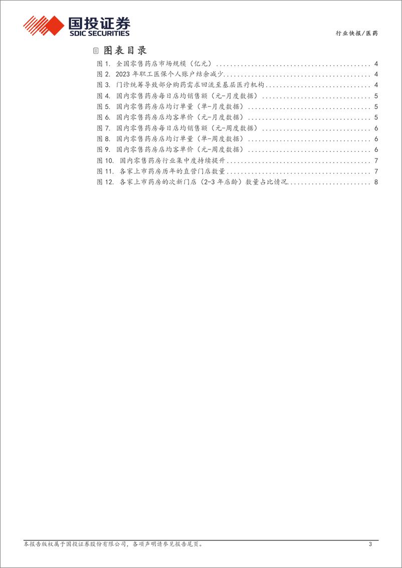 《医药行业产业链数据库之零售药房经营数据：上市药房市占率持续提升，成长性有望领先行业-240806-国投证券-11页》 - 第3页预览图