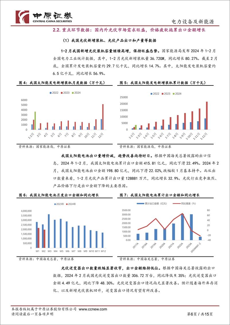 《光伏行业月报：1-2月国内光伏装机高增，供给端过剩压力仍存-240331-中原证券-15页》 - 第6页预览图