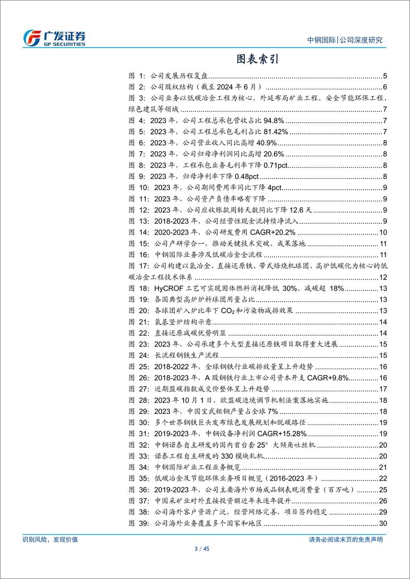 《中钢国际(000928)国际低碳冶金工程龙头，协同宝武开拓绿色化及国际化业务-240717-广发证券-45页》 - 第3页预览图